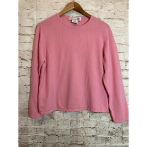 Queen of Scots Cashmere Sweater Womens XL Powder Pink Lightweight Pullover